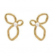 Pendientes Plata Dorada y Perlas